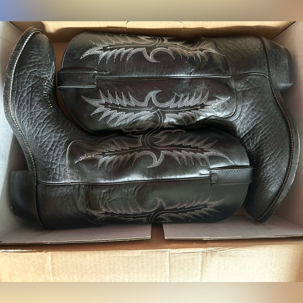 Tony Lama Black Bullhide Western Boots